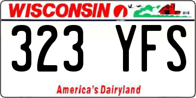 WI license plate 323YFS