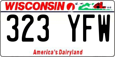 WI license plate 323YFW