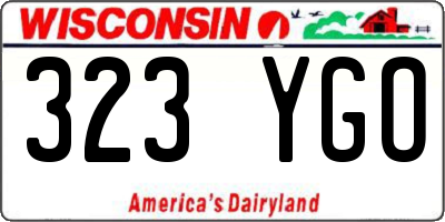 WI license plate 323YGO