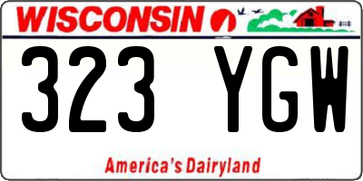 WI license plate 323YGW