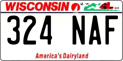 WI license plate 324NAF