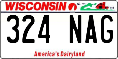 WI license plate 324NAG