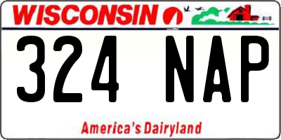 WI license plate 324NAP