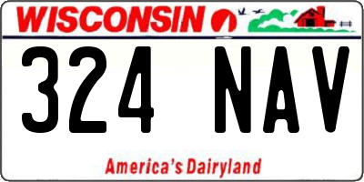 WI license plate 324NAV