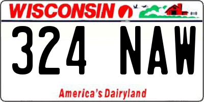 WI license plate 324NAW