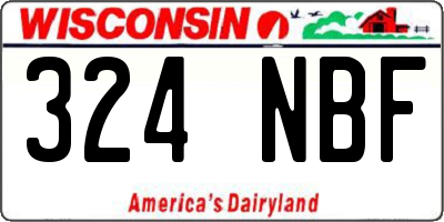 WI license plate 324NBF