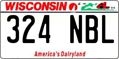 WI license plate 324NBL