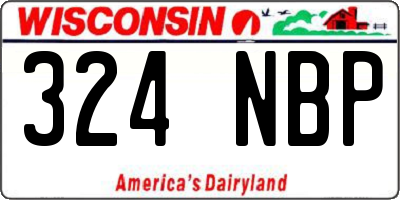 WI license plate 324NBP