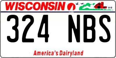 WI license plate 324NBS