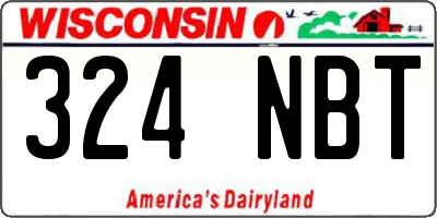 WI license plate 324NBT
