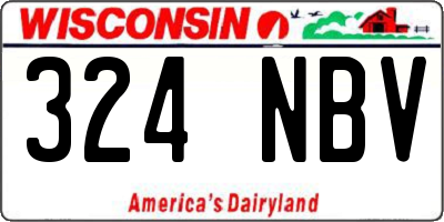 WI license plate 324NBV