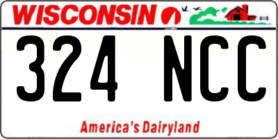 WI license plate 324NCC