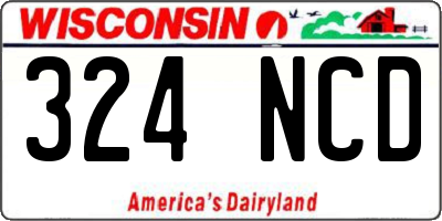 WI license plate 324NCD