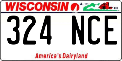 WI license plate 324NCE