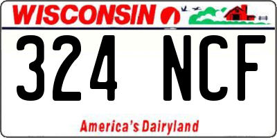 WI license plate 324NCF