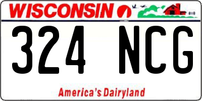 WI license plate 324NCG