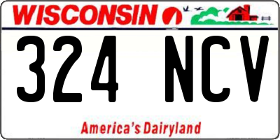 WI license plate 324NCV
