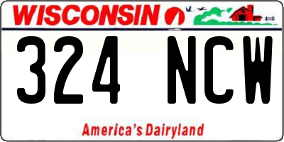 WI license plate 324NCW