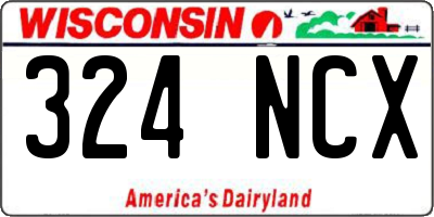 WI license plate 324NCX