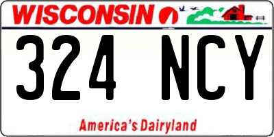 WI license plate 324NCY