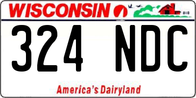 WI license plate 324NDC