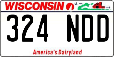 WI license plate 324NDD