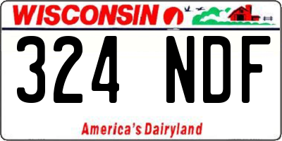 WI license plate 324NDF