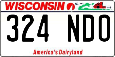 WI license plate 324NDO