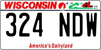 WI license plate 324NDW