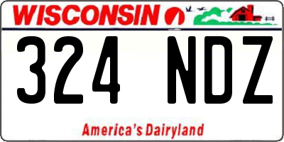 WI license plate 324NDZ