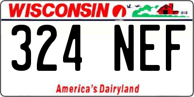 WI license plate 324NEF