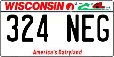 WI license plate 324NEG