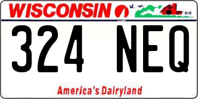 WI license plate 324NEQ