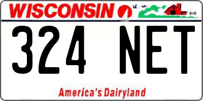 WI license plate 324NET