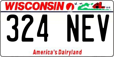 WI license plate 324NEV