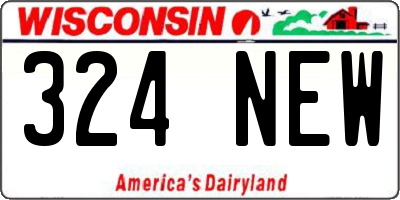 WI license plate 324NEW