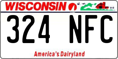 WI license plate 324NFC