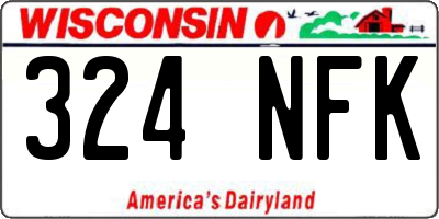 WI license plate 324NFK