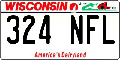 WI license plate 324NFL