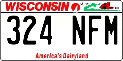 WI license plate 324NFM