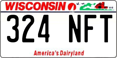 WI license plate 324NFT