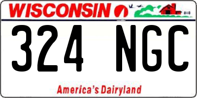 WI license plate 324NGC