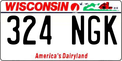 WI license plate 324NGK