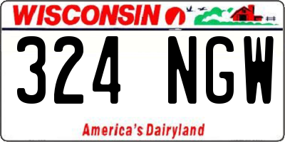 WI license plate 324NGW