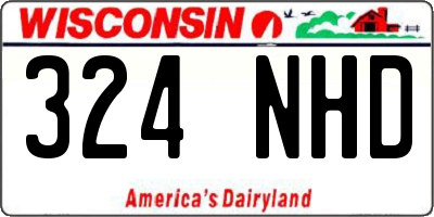 WI license plate 324NHD