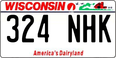 WI license plate 324NHK