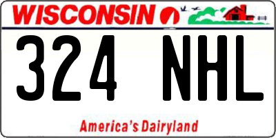 WI license plate 324NHL