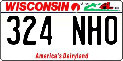 WI license plate 324NHO