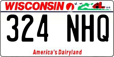 WI license plate 324NHQ