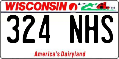 WI license plate 324NHS